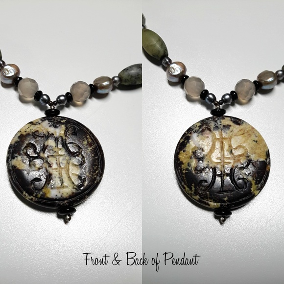 Vintage Serpentine Pearl Beaded Necklace w/Pendant - Picture 4 of 8